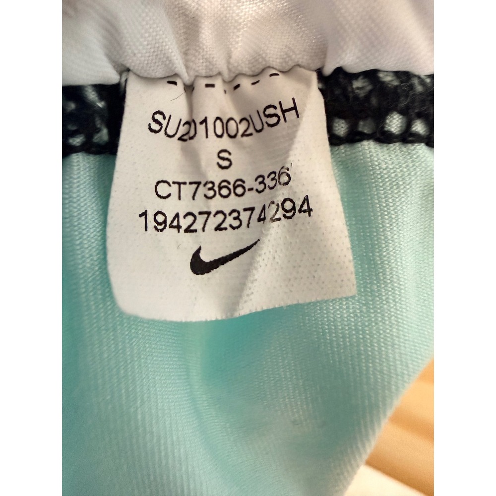 Nike Air Womens 2-in-1 Running Shorts Aqua Blue Logo Print CT7366-336 Size S - Picture 2 of 5